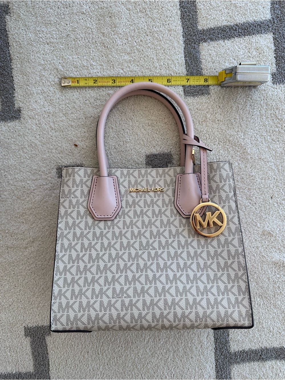 Michael Kors Pink Trim Signature Logo Satchel